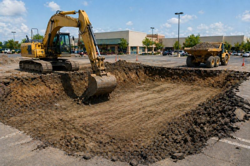 Parking Lot Excavation in Woodstock, GA